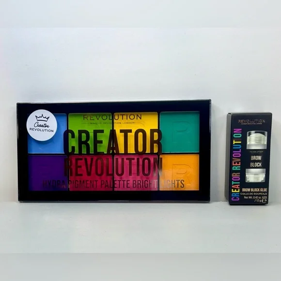 Makeup Revolution Creator Hydra Pigment Palette & Creator Brow Block- New in Box - Picture 1 of 6
